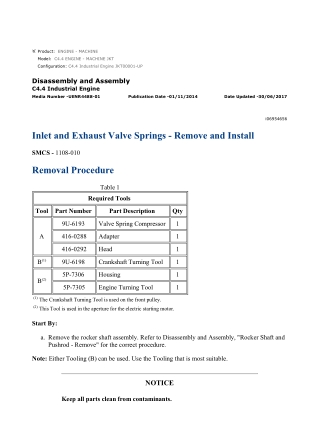 Caterpillar Cat C4.4 Industrial Engine (Prefix JKT) Service Repair Manual Instant Download (JKT00001 and up)