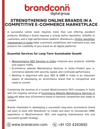 Strengthening Online Brands in a Competitive E-commerce Marketplace- Brandconn