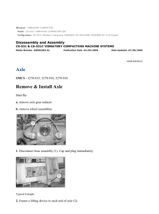 Caterpillar Cat CS-531C Vibratory Compactor (Prefix 5ZN) Service Repair Manual Instant Download (5ZN00001 and up)