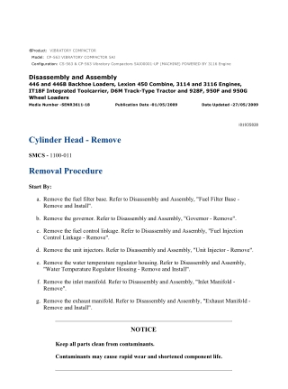 Caterpillar Cat CS-563, CP-563 Vibratory Compactor (Prefix 5AJ) Service Repair Manual Instant Download (5AJ00001 and up)