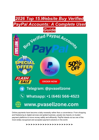 2026 Top 15.Website Buy Verified PayPal Accounts_ A Complete User Guide