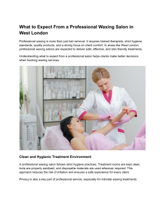 Professional Waxing Salon in West London