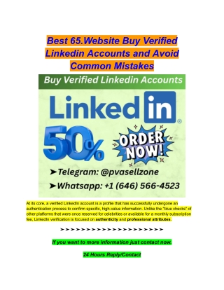Best 65.Website Buy Verified Linkedin Accounts and Avoid Common Mistakes