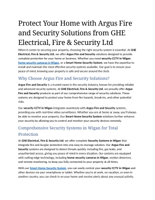 5- Protect Your Home with Argus Fire and Security Solutions from GHE Electrical, Fi
