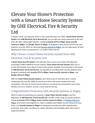 6- Elevate Your Home’s Protection with a Smart Home Security System by GHE Electric