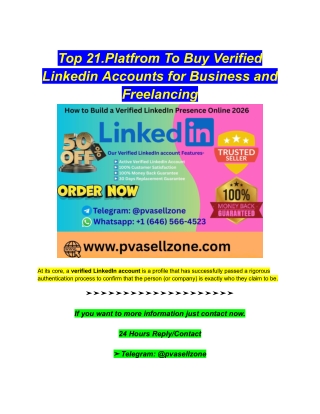 Top 21.Platfrom To Buy Verified Linkedin Accounts for Business and Freelancing