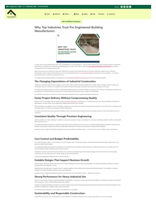 Why Top Industries Trust Pre Engineered Building Manufacturers