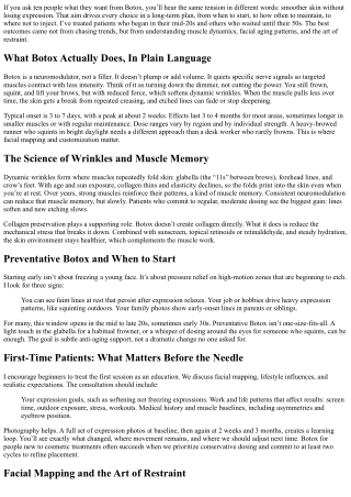 Long-Term Care Planning with Botox: A Roadmap