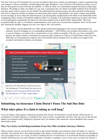 The New York Statute Of Limitations For A Cars And Truck Accident