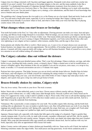 Braces-Friendly Dining in Calgary: Orthodontist’s Recommendations