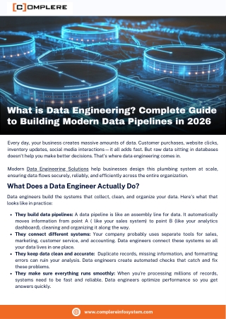 What is Data Engineering Complete Guide to Building Modern Data Pipelines in 2026