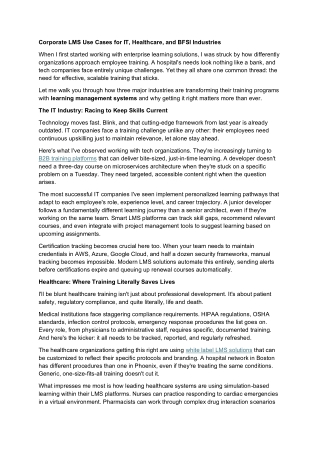 Corporate LMS Use Cases for IT, Healthcare, and BFSI Industries