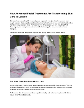 Advanced Facial Treatments in London