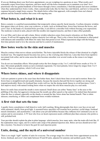 First-Time Botox: Managing Expectations and Budget