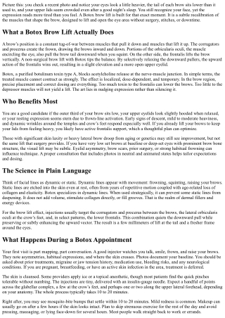 Non-Surgical Brow Lift Using Botox: What to Expect