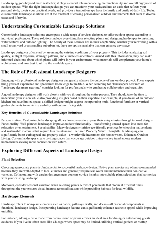 Unleashing Creativity Through Customizable Landscape Solutions!