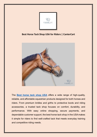 Best Horse Tack Shop USA for Riders | CanterCart