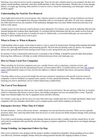 Finding the Best Tree Removal Service Near Me