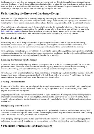 Embracing Nature: Designing Landscapes that Harmonize with Surroundings.