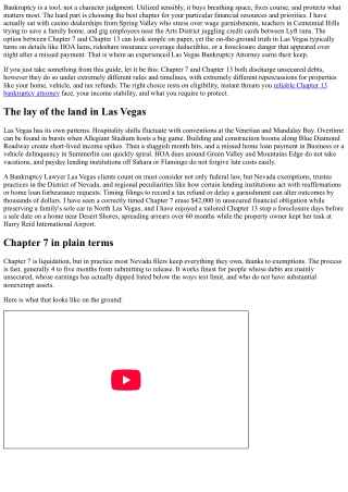 Chapter 7 vs. Chapter 13: Insights from a Las Vegas Bankruptcy Attorney