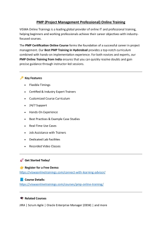 PMP Online Training Real-time support from Hyderabad