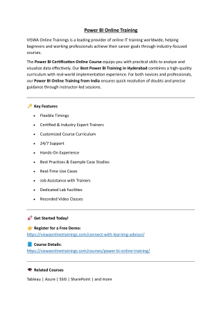 Power BI Online Training Real-time support from India