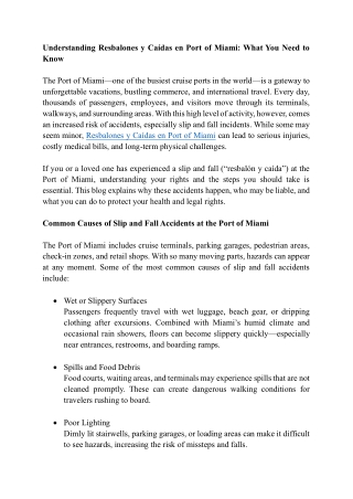 Understanding Resbalones y Caídas en Port of Miami What You Need to Know