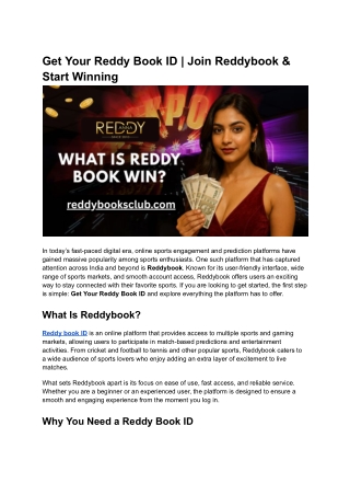 Get Your Reddy Book ID _ Join Reddybook & Start Winning