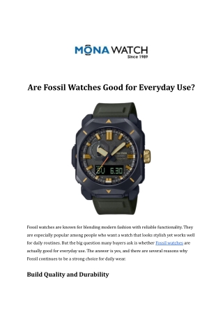 Are Fossil Watches Good for Everyday Use?