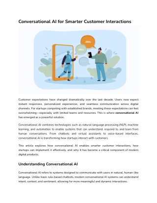 Conversational AI for Smarter Customer Interactions