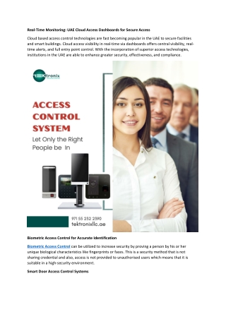 Real-Time Monitoring: UAE Cloud Access Dashboards for Secure Access