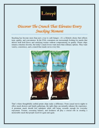 Discover The Crunch That Elevates Every Snacking Moment