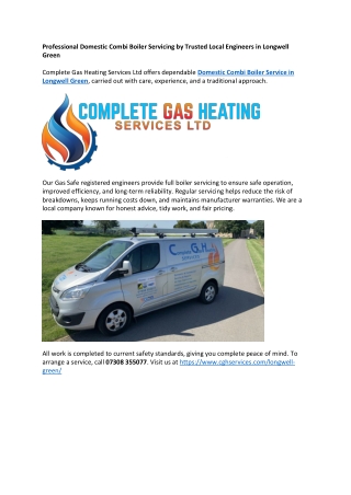 Professional Domestic Combi Boiler Servicing by Trusted Local Engineers in Longwell Green