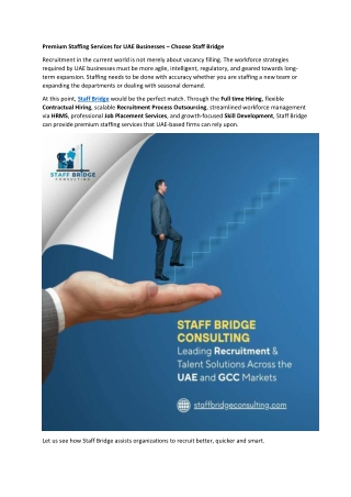 Premium Staffing Services for UAE Businesses – Choose Staff Bridge