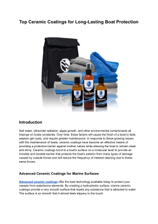 Top Ceramic Coatings for Long-Lasting Boat Protection