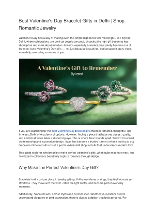 Best Valentine’s Day Bracelet Gifts in Delhi _ Shop Romantic Jewelry