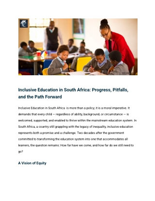 Inclusive Education in South Africa_ Progress, Pitfalls, and the Path Forward