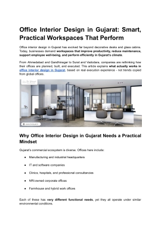 Office Interior Design in Gujarat_ Smart, Practical Workspaces That Perform