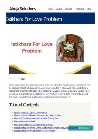 Istikhara For Love Problem