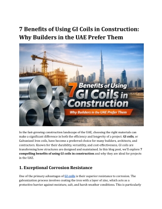 7 Benefits of Using GI Coils in Construction