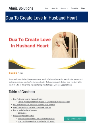 Dua To Create Love In Husband Heart