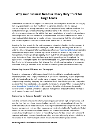 Why Your Business Needs a Heavy Duty Truck for Large Loads.docx