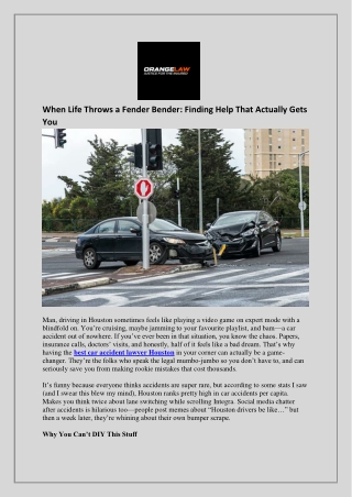 When Life Throws a Fender Bender: Finding Help That Actually Gets