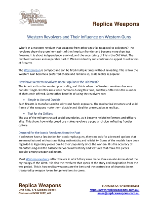 Western Revolvers and Their Influence on Western Guns