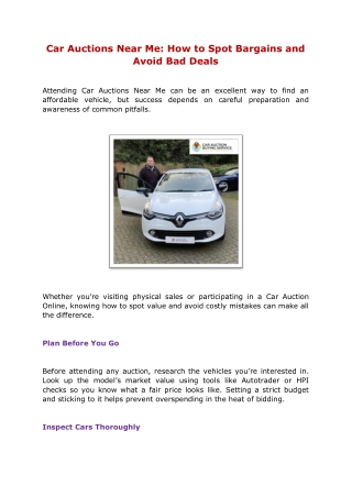 Car Auctions Near Me: How to Spot Bargains and Avoid Bad Deals
