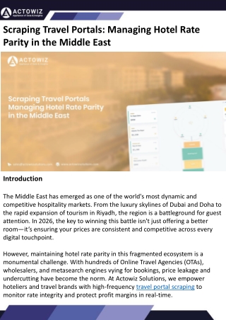 Scraping Travel Portals Managing Hotel Rate Parity in Middle East