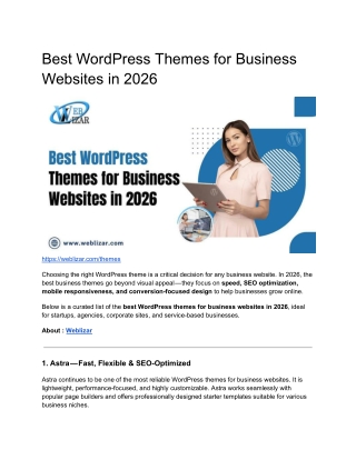Best WordPress Themes for Business Websites in 2026