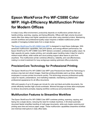 Epson WorkForce Pro WF-C5890 Color MFP