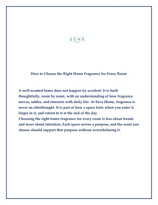 How to Choose the Right Home Fragrance for Every Room