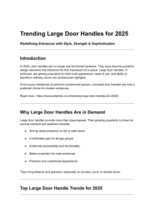 Trending Large Door Handles for 2025